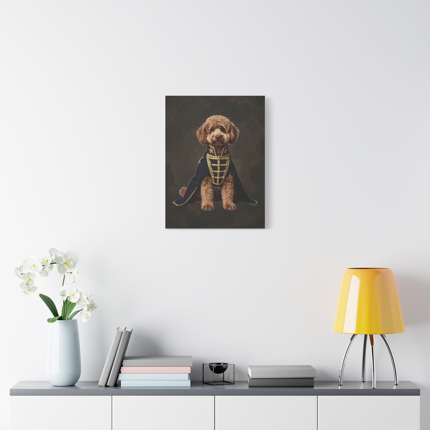 Royal Poodle Canvas Print — Dog Wall Art, Vintage Military Costume