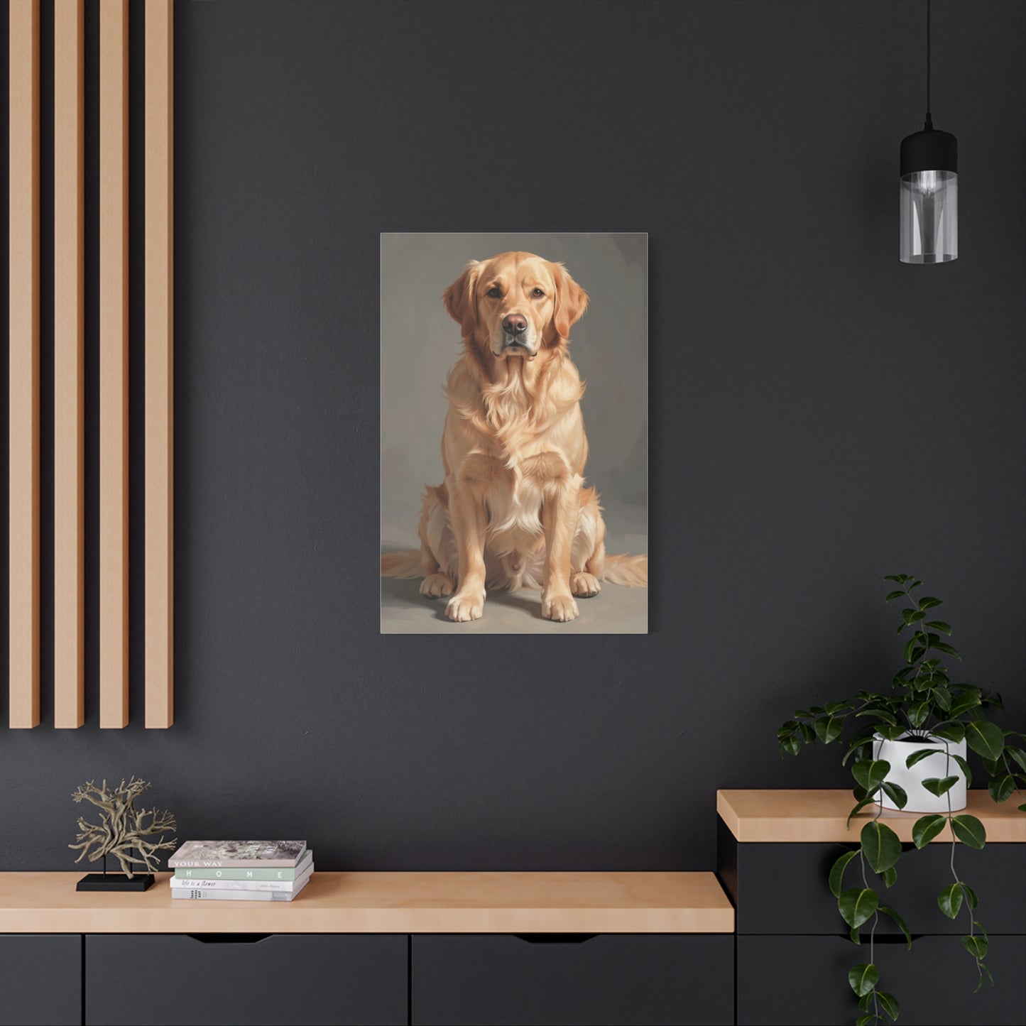 Golden Retriever Portrait Canvas Print — Matte Stretched Wall Art