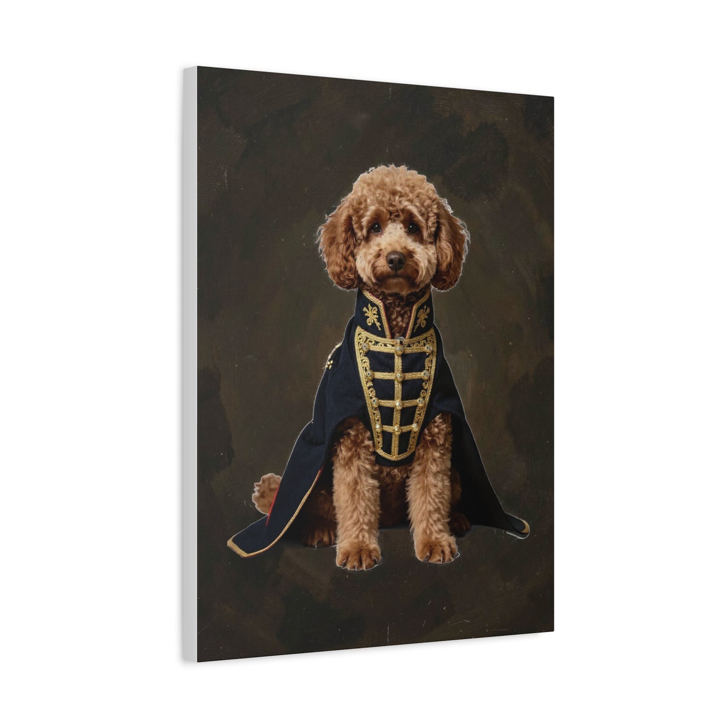 Royal Poodle Canvas Print — Dog Wall Art, Vintage Military Costume