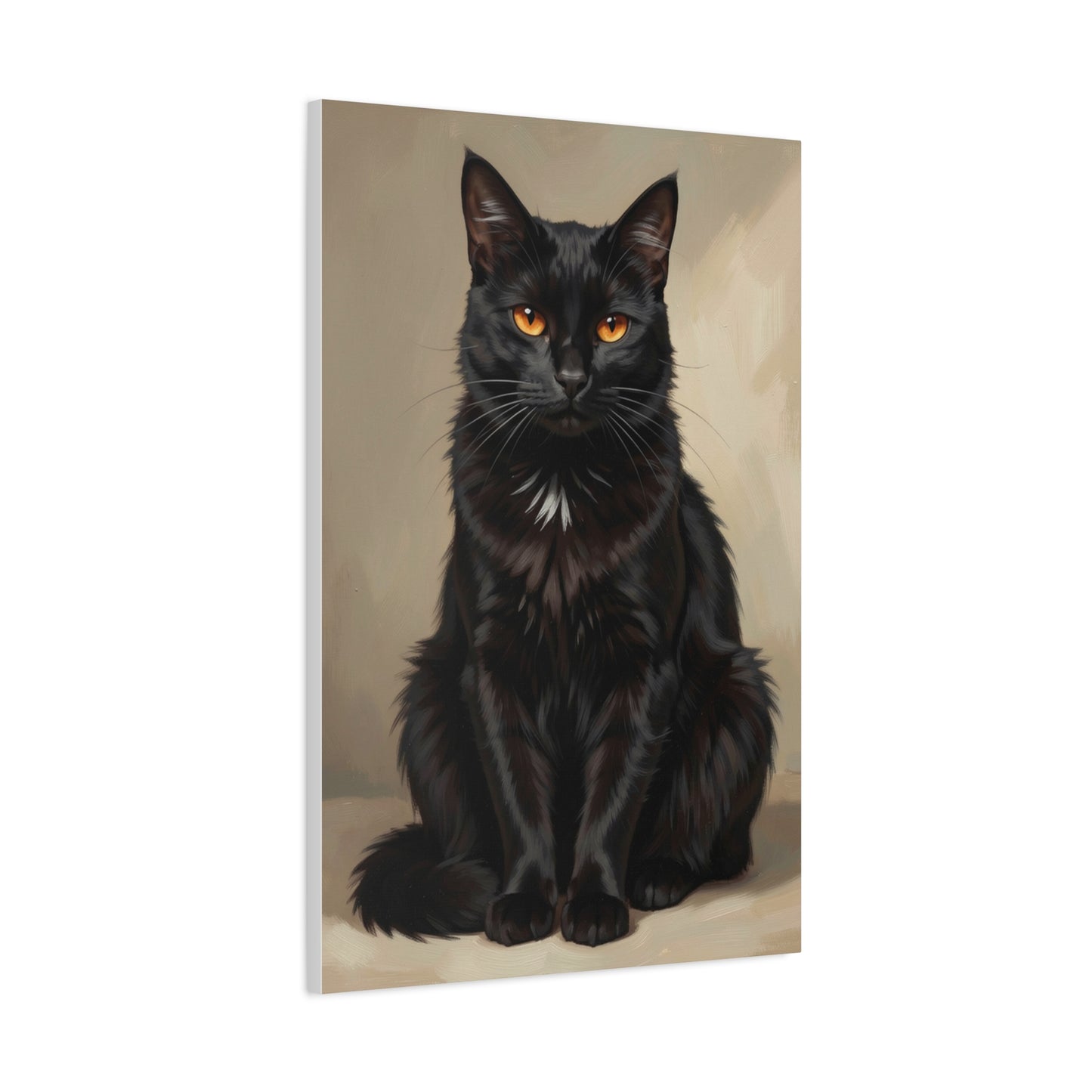 Black Cat Portrait Canvas - Matte Stretched Wall Art