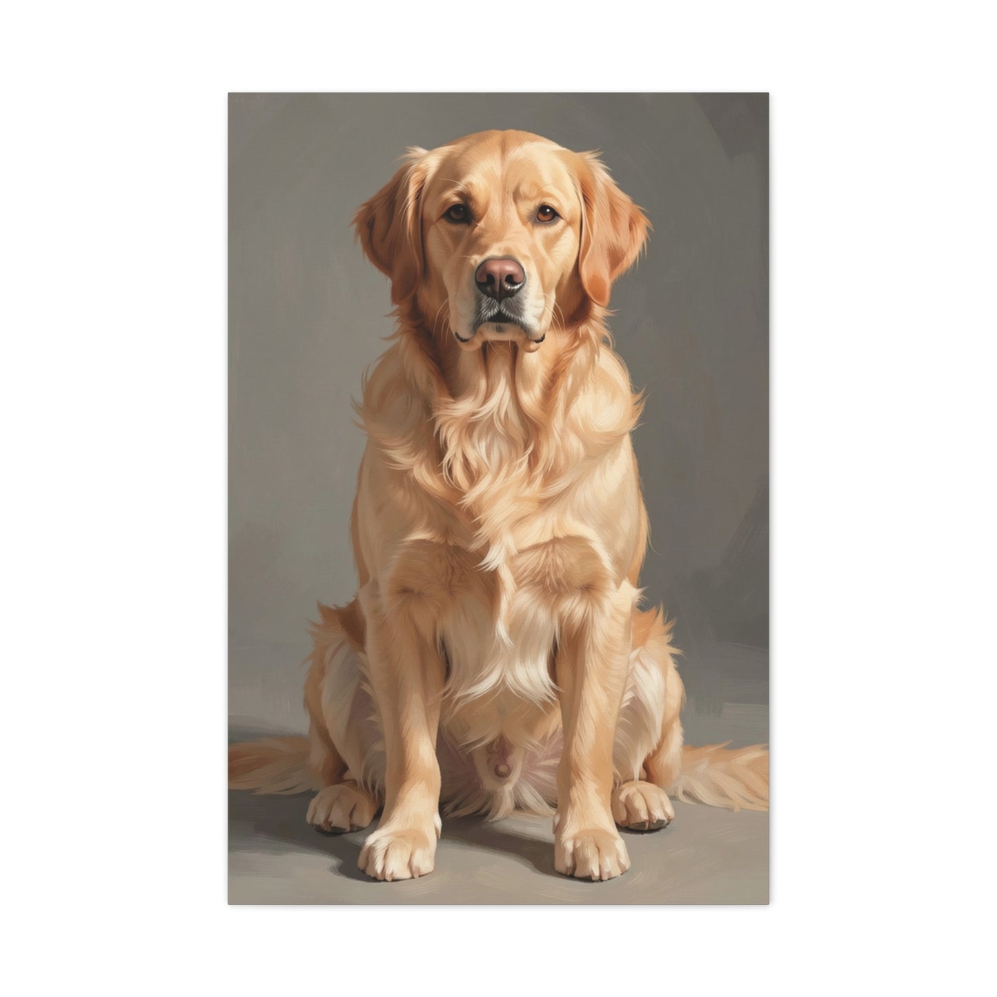 Golden Retriever Portrait Canvas Print — Matte Stretched Wall Art