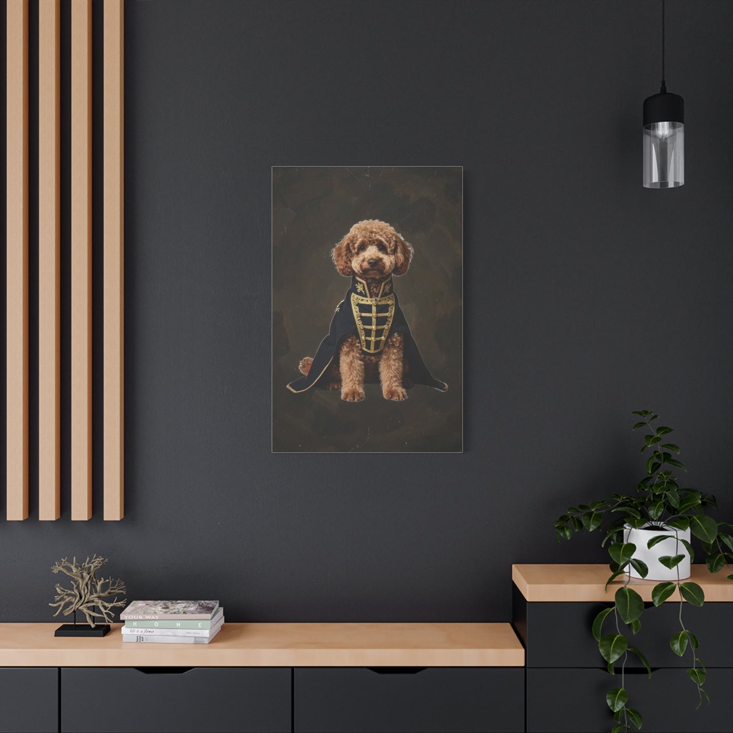 Royal Poodle Canvas Print — Dog Wall Art, Vintage Military Costume