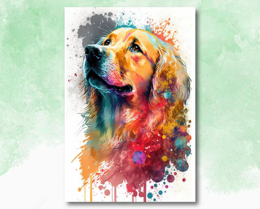 Golden Retriever Dog Watercolor Print Cute Pet Keepsake Wall Art Dog Lover Gift Adorable Canine Home Decor for Puppy Dog Lovers!