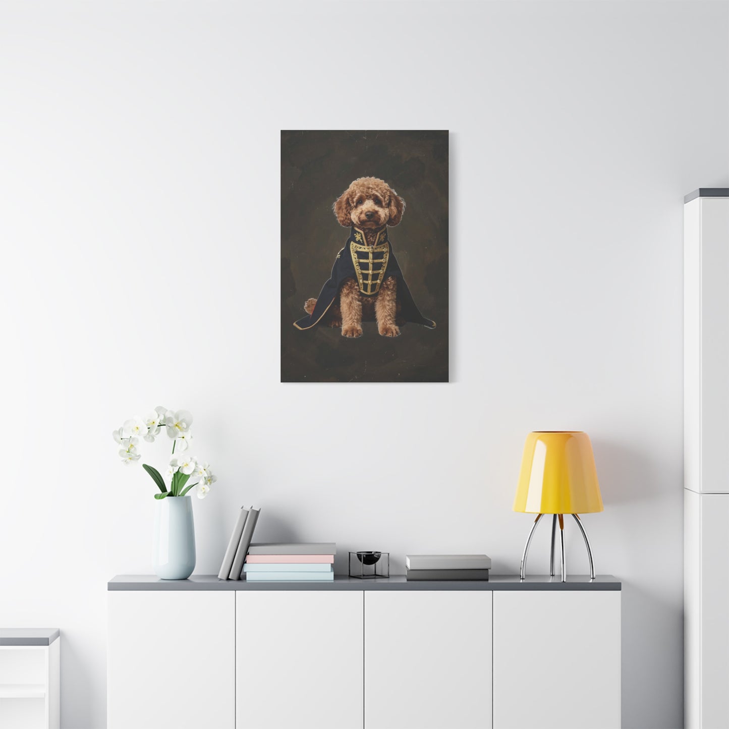 Royal Poodle Canvas Print — Dog Wall Art, Vintage Military Costume
