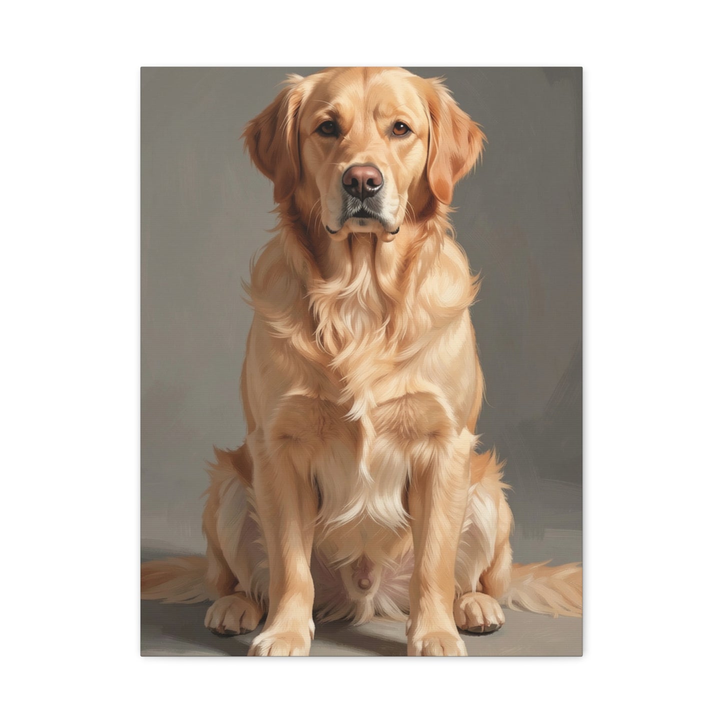 Golden Retriever Portrait Canvas Print — Matte Stretched Wall Art