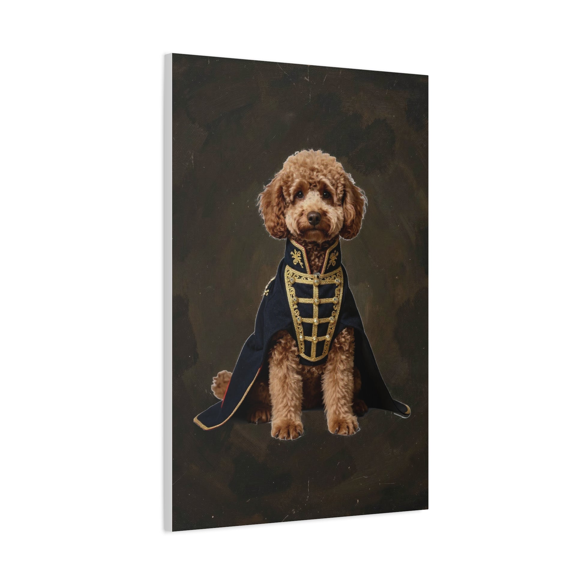 Royal Poodle Canvas Print — Dog Wall Art, Vintage Military Costume