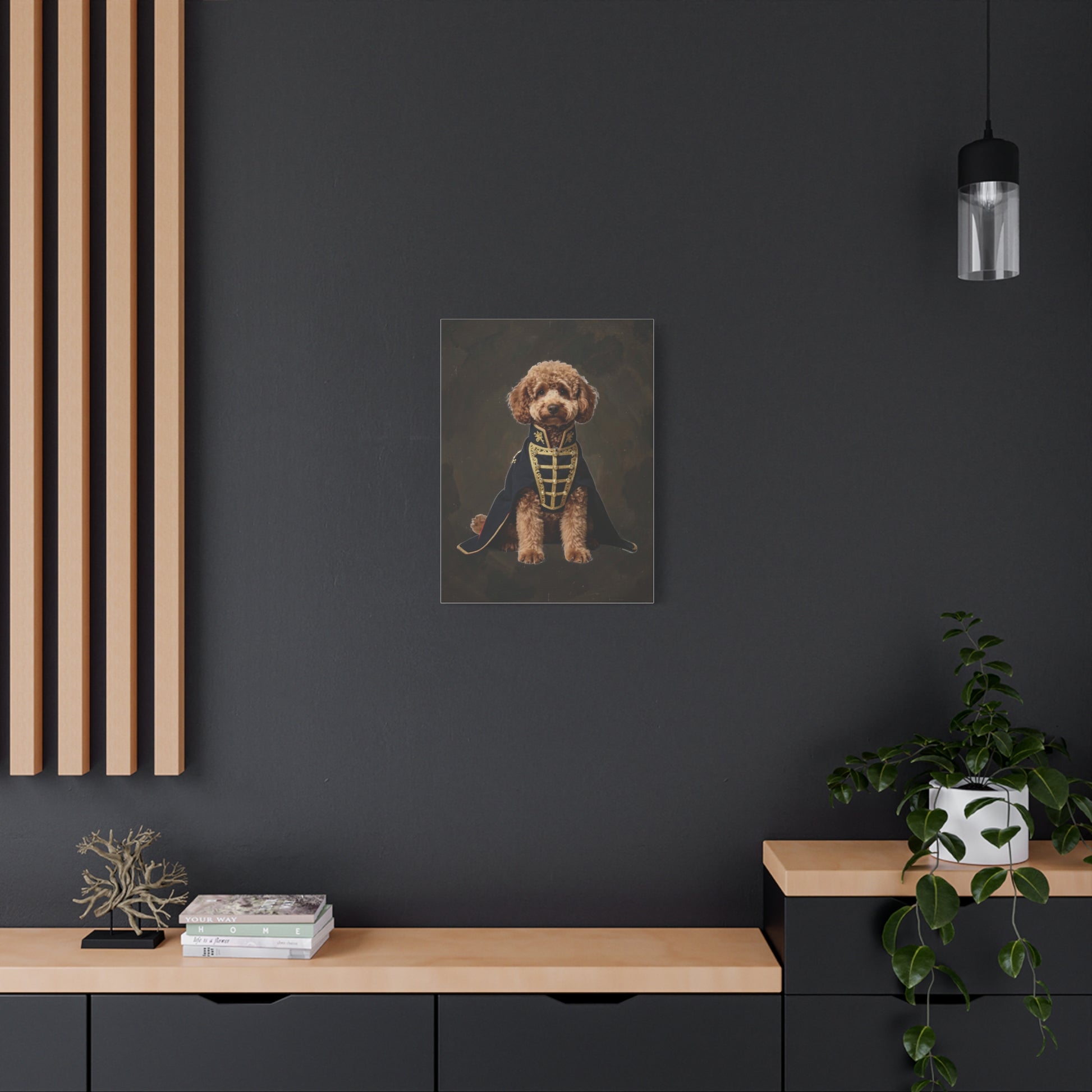 Royal Poodle Canvas Print — Dog Wall Art, Vintage Military Costume