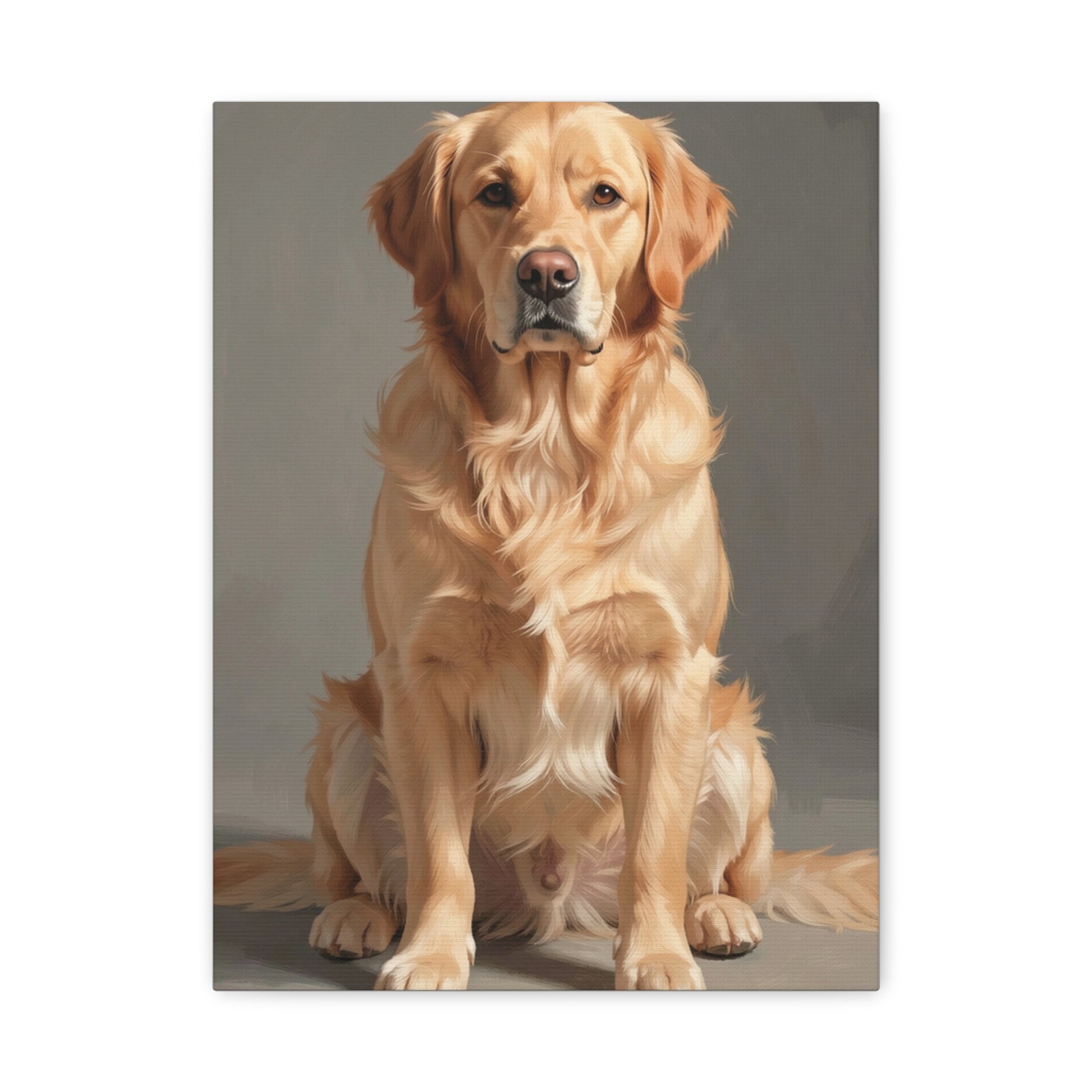 Golden Retriever Portrait Canvas Print — Matte Stretched Wall Art