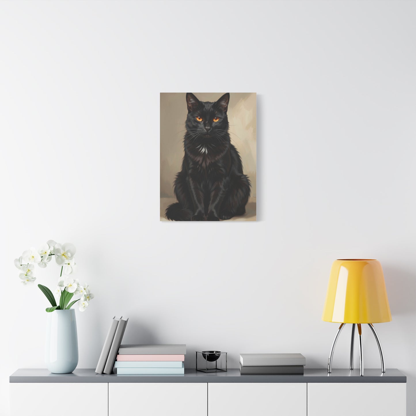 Black Cat Portrait Canvas - Matte Stretched Wall Art